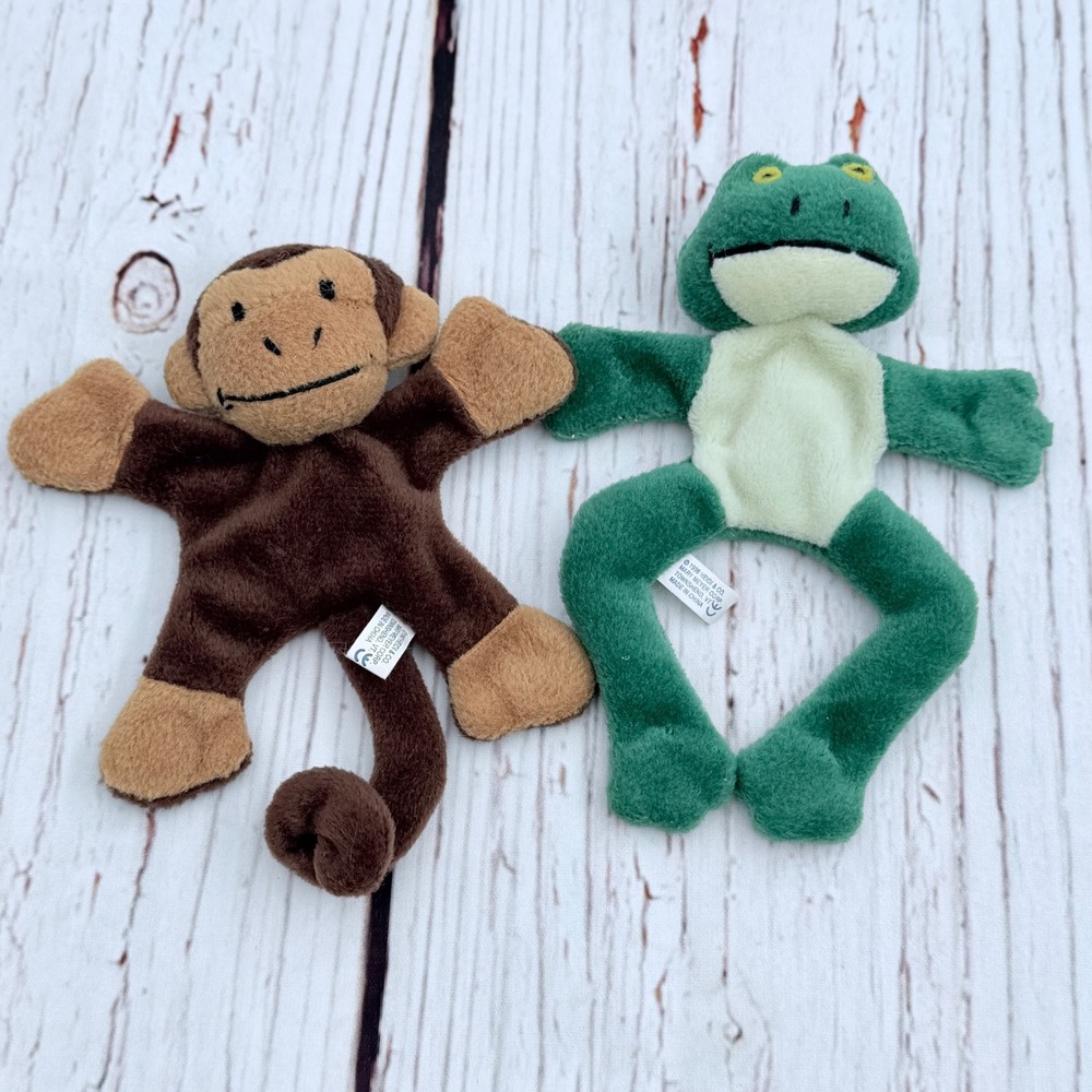 Mary Meyer Heidi & Co Vintage Magnetic Plush Monkey and Frog Set 96/97 5 inch